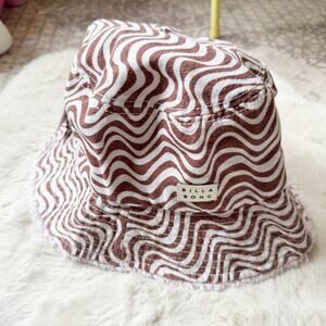 Billa Bong Swirl Bucket Hat Cotton Brown Retro Groovy NEW One Size
